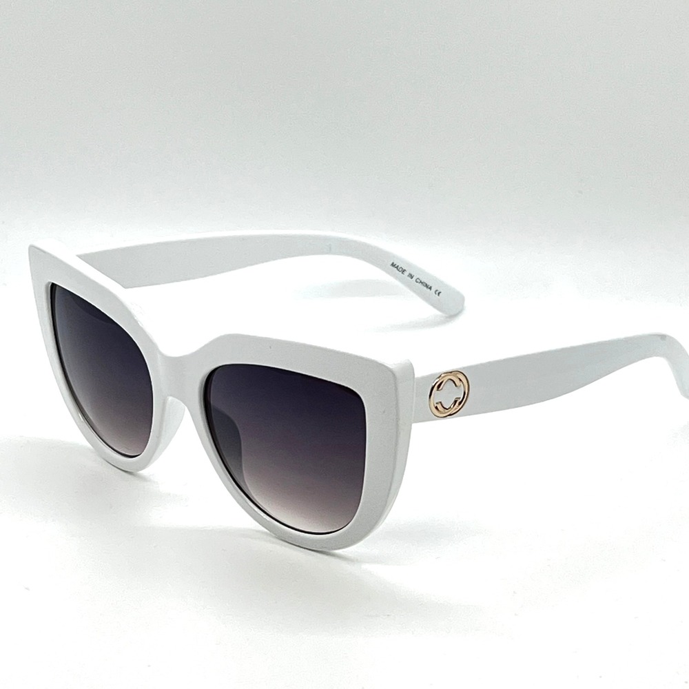 Cat Eye Sunglasses White Frame Fashion Sun Glasses Women Street Driving Wear New